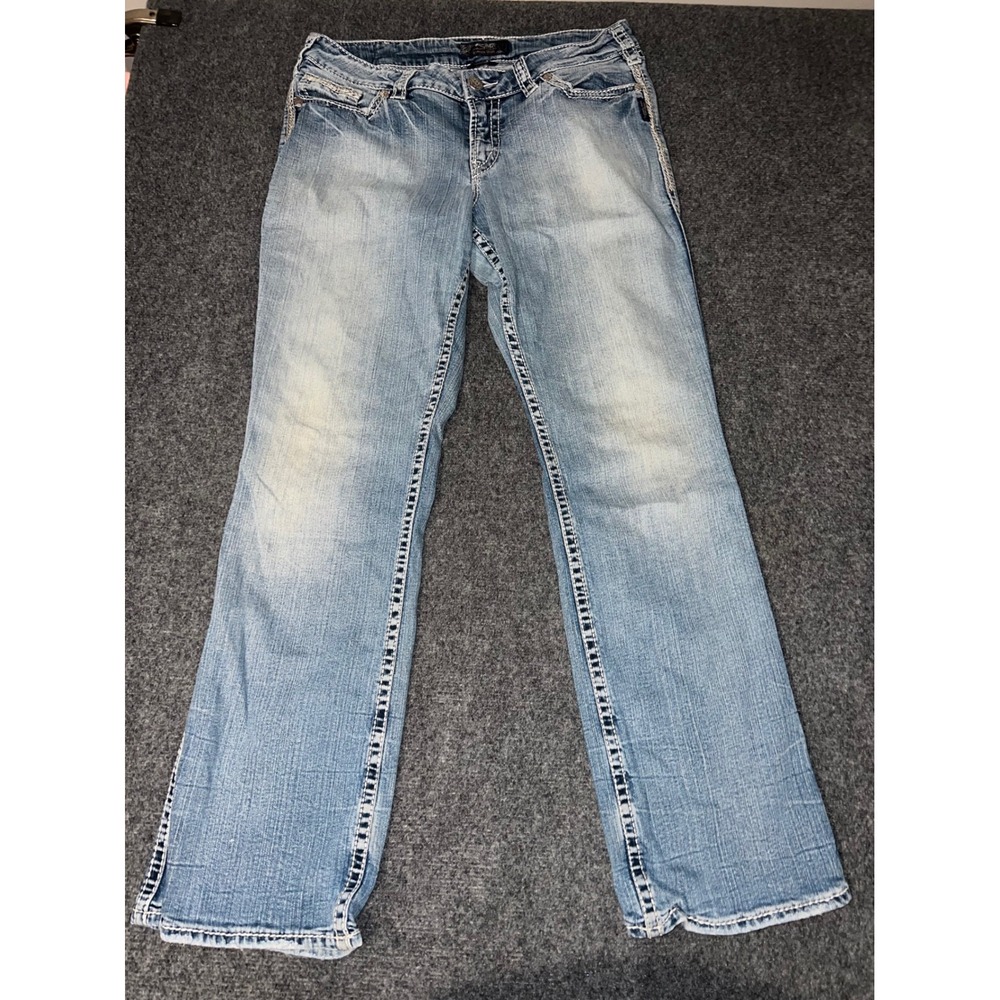 Silver Jeans Co Suki Flap Bootcut Jeans Light Wash Blue W31 L33 Womens S218/L33